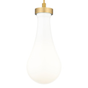 Innovations Lighting Owego 5" Wide Mini Pendant with Glossy White Glass Shade Brushed Brass
