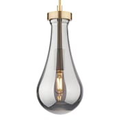 Innovations Lighting Owego 12" Tall Mini Pendant with Light Smoke Glass Shade Champagne Bronze