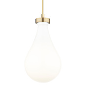 Innovations Lighting Owego 7" Wide Mini Pendant with Glossy White Glass Shade Champagne Bronze