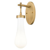 Innovations Lighting Owego 16" Tall Bathroom Sconce with Glossy White Glass Shade Brushed Brass