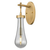 Innovations Lighting Owego 16" Tall Bathroom Sconce with Light Smoke Glass Shade Brushed Brass