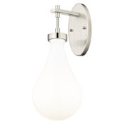 Innovations Lighting Owego 18" Tall Bathroom Sconce with Glossy White Glass Shade Satin Nickel