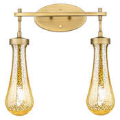 Innovations Lighting Owego 2 Light 16" Wide Vanity Light with Mercury Glass Shades Brushed Brass