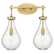 Innovations Lighting Owego 2 Light 18" Wide Vanity Light with Clear Glass Shade Brushed Brass