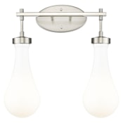 Innovations Lighting Owego 2 Light 17" Wide Vanity Light with Glossy White Glass Shades Satin Nickel