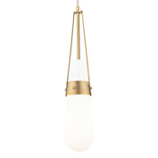 Innovations Lighting Milan 4" Wide Mini Pendant with Glossy White Glass Shade Brushed Brass