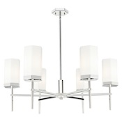 Innovations Lighting Blakeley 6 Light 32" Wide Chandelier with Matte White Glass Shades Polished Nickel