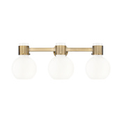 Innovations Lighting Lawton Sphere 3 Light 24" Wide Vanity Light Brushed Brass / Gloss White