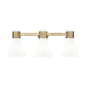 Innovations Lighting Lawton Cone 3 Light 24" Wide Vanity Light Brushed Brass / Gloss White