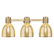 Innovations Lighting Lawton Bell 3 Light 24" Wide Vanity Light with Mercury Glass Shades Brushed Brass