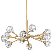 Innovations Lighting Aurora 12 Light 24" Wide Sputnik Chandelier with Clear, Faceted Glass Shades Brushed Brass
