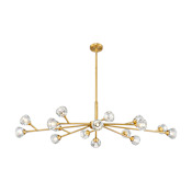 Innovations Lighting Aurora 16 Light 48" Wide Sputnik Chandelier Brushed Brass / Clear