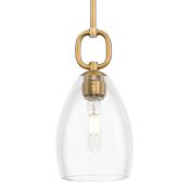 Innovations Lighting Hudson 6" Wide Mini Pendant with Clear Glass Oval Shade Brushed Brass