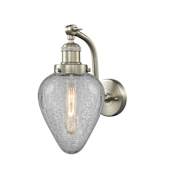 Innovations Lighting Geneseo Single Light 12" Tall Wall Sconce Brushed Satin Nickel / Clear Crackle