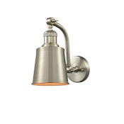 Innovations Lighting Addison Single Light 12" Tall Wall Sconce Brushed Satin Nickel / Brushed Satin Nickel