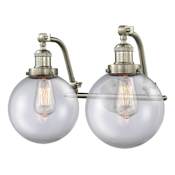 Innovations Lighting Beacon 2 Light 18" Wide Bathroom Vanity Light Brushed Satin Nickel / Clear