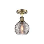 Innovations Lighting Athens Deco Swirl 6" Wide Semi-Flush Ceiling Fixture Antique Brass