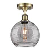 Innovations Lighting Athens Deco Swirl 8" Wide Semi-Flush Ceiling Fixture Antique Brass