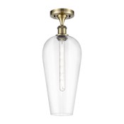 Innovations Lighting Chelsea 8" Wide Semi-Flush Ceiling Fixture Antique Brass / Clear