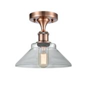 Innovations Lighting Orwell 9" Wide Semi-Flush Ceiling Fixture Antique Copper / Clear