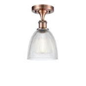 Innovations Lighting Castile 6" Wide Semi-Flush Ceiling Fixture Antique Copper / Clear