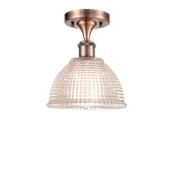 Innovations Lighting Arietta 8" Wide Semi-Flush Ceiling Fixture Antique Copper / Clear