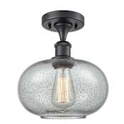 Innovations Lighting Gorham Single Light 10" Wide Semi-Flush Ceiling Fixture Matte Black / Charcoal