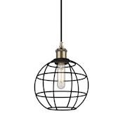 Innovations Lighting Lake Placid 8" Wide Cage Mini Pendant with Shade Antique Brass / Matte Black