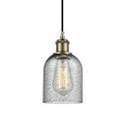 Innovations Lighting Caledonia 5" Wide Mini Pendant Charcoal / Antique Brass