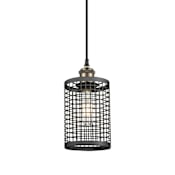 Innovations Lighting Nestbrook 5" Wide Cage Mini Pendant with Shade Black Antique Brass / Matte Black