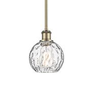 Innovations Lighting Athens 6" Wide Mini Pendant Antique Brass / Clear Water Glass