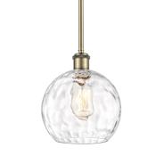 Innovations Lighting Athens 8" Wide Mini Pendant Antique Brass / Clear Water Glass