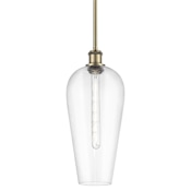 Innovations Lighting Chelsea 8" Wide Mini Pendant Antique Brass / Clear