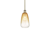 Innovations Lighting Brookhaven Almond 6" Wide Mini Pendant Antique Brass / Amber