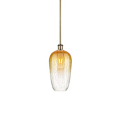 Innovations Lighting Brookhaven Flute 7" Wide Mini Pendant Antique Brass / Amber