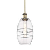 Innovations Lighting Vaz 6" Wide Mini Pendant Antique Brass / Clear