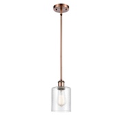 Innovations Lighting Cobbleskill 5" Wide Mini Pendant Antique Copper / Clear