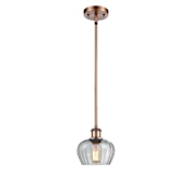 Innovations Lighting Fenton 7" Wide Mini Pendant Antique Copper / Clear