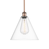 Innovations Lighting Berkshire 12" Wide Pendant Antique Copper / Clear