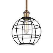 Innovations Lighting Lake Placid 8" Wide Cage Mini Pendant Brushed Brass / Matte Black