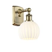 Innovations Lighting White Venetian 9" Tall Wall Sconce Antique Brass / White Venetian