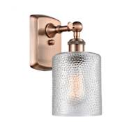 Innovations Lighting Cobbleskill 9" Tall Bathroom Sconce Antique Copper / Clear