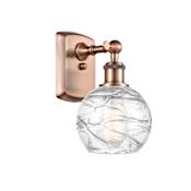 Innovations Lighting Small Deco Swirl 11" Tall Bathroom Sconce Antique Copper / Clear