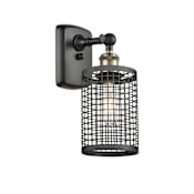 Innovations Lighting Nestbrook 13" Tall Wall Sconce with Shade Black Antique Brass / Matte Black