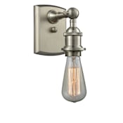 Innovations Lighting Bare Bulb 7" Tall Bathroom Sconce Brushed Satin Nickel