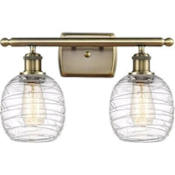 Innovations Lighting Belfast 2 Light 16" Wide Vanity Light Antique Brass / Deco Swirl