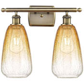 Innovations Lighting Brookhaven Almond 2 Light 16" Wide Vanity Light Antique Brass / Amber