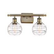 Innovations Lighting Rochester 2 Light 16" Wide Vanity Light Antique Brass / Clear