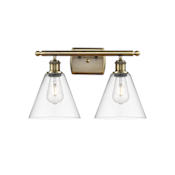 Innovations Lighting Berkshire 2 Light 18" Wide Vanity Light Antique Brass / Clear