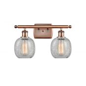 Innovations Lighting Belfast 2 Light 16" Wide Bathroom Vanity Light Antique Copper / Clear Crackle